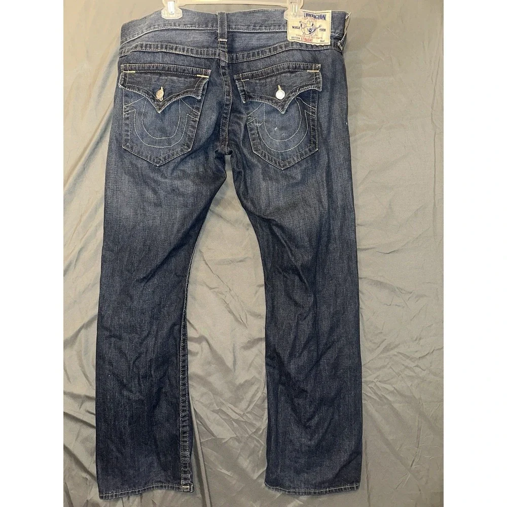 True Religion Rainbow Ricky Vintage‎ Y2K Men's 42x34 Medium Dark 100% Cotton